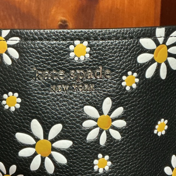 kate spade Black Daisy Print Shoulder Bucket Bag - Picture 8 of 9